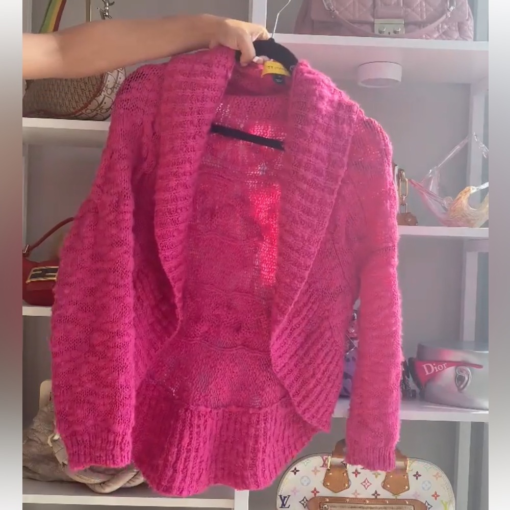 St.John Hot Pink Wool Cardigan Sweater 🎀 - Picture 8 of 8